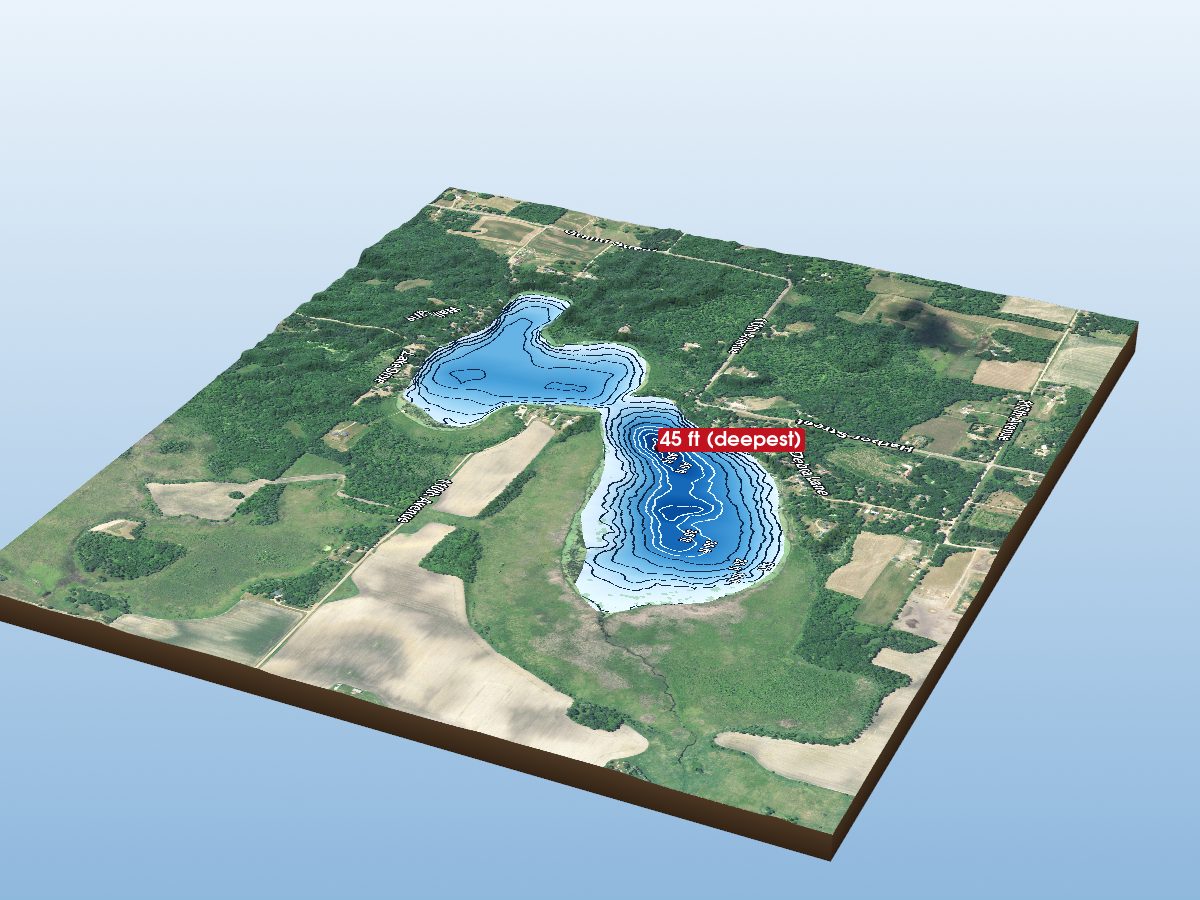 3D depth map of Lewis Lake