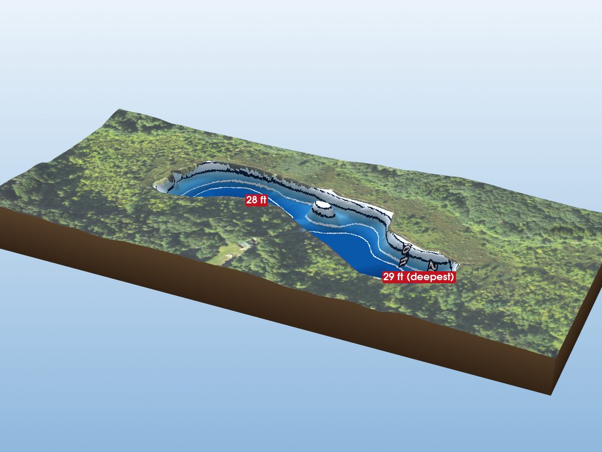 Depth map of Ligon's Lake