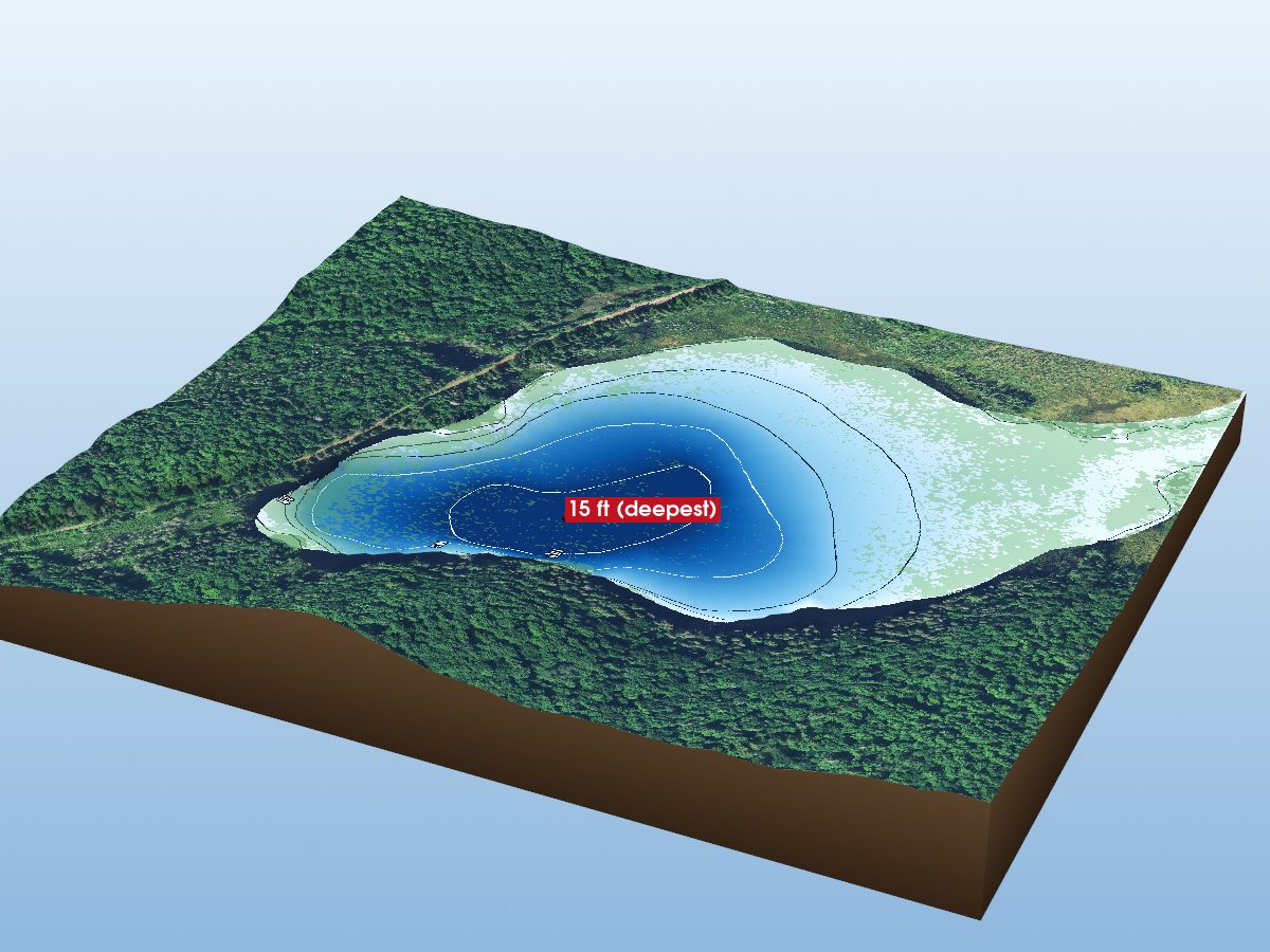 Depth map of Lilypond Lake