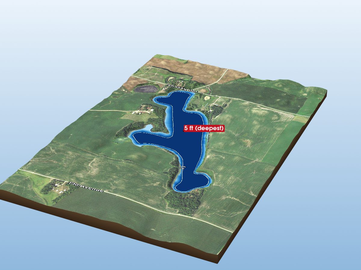 Depth map of Lime Lake