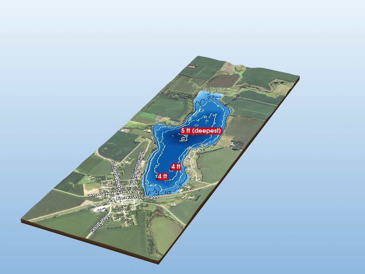 Depth map of Lime Lake