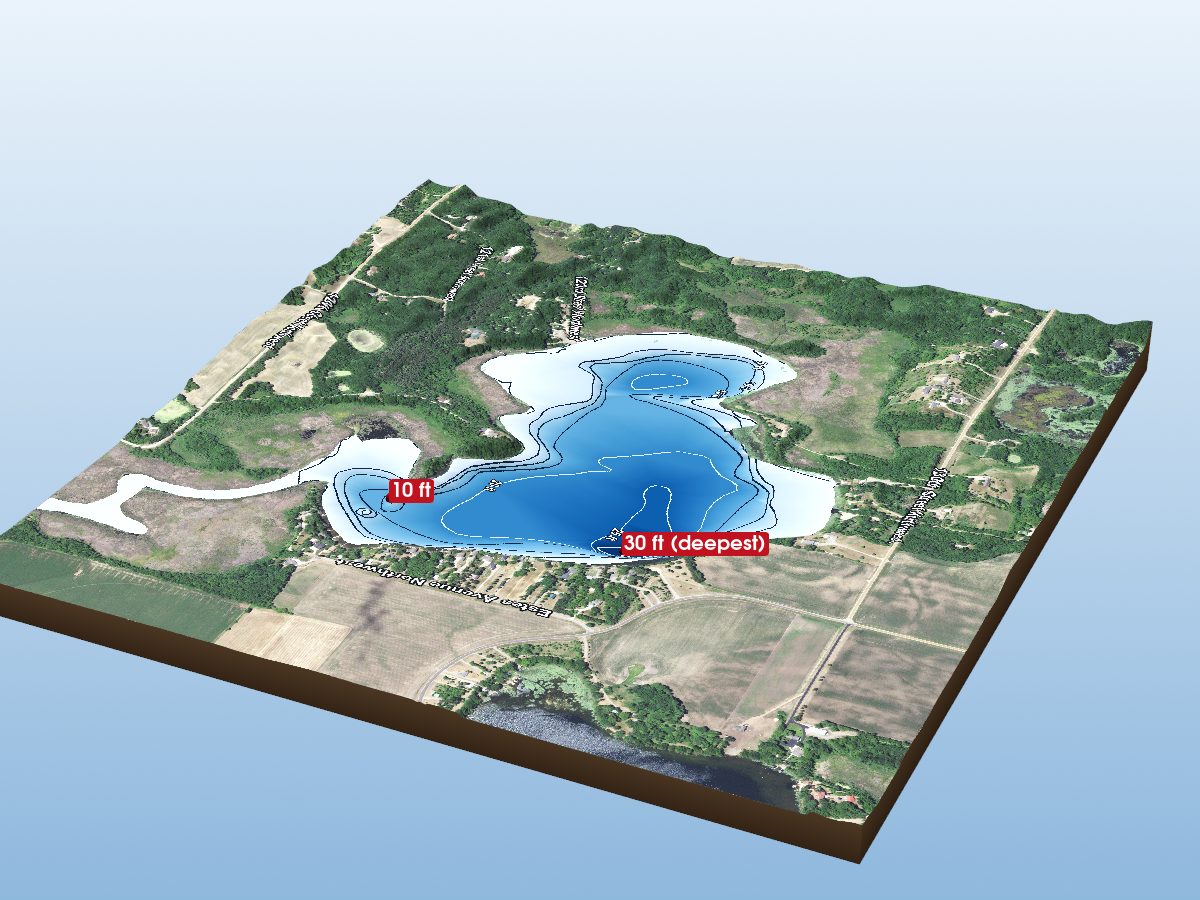 Depth map of Limestone Lake