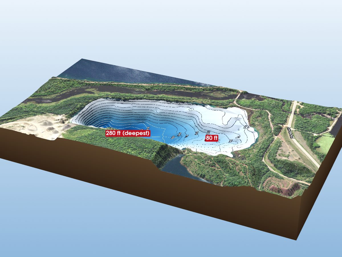 Depth map of Lind Pit