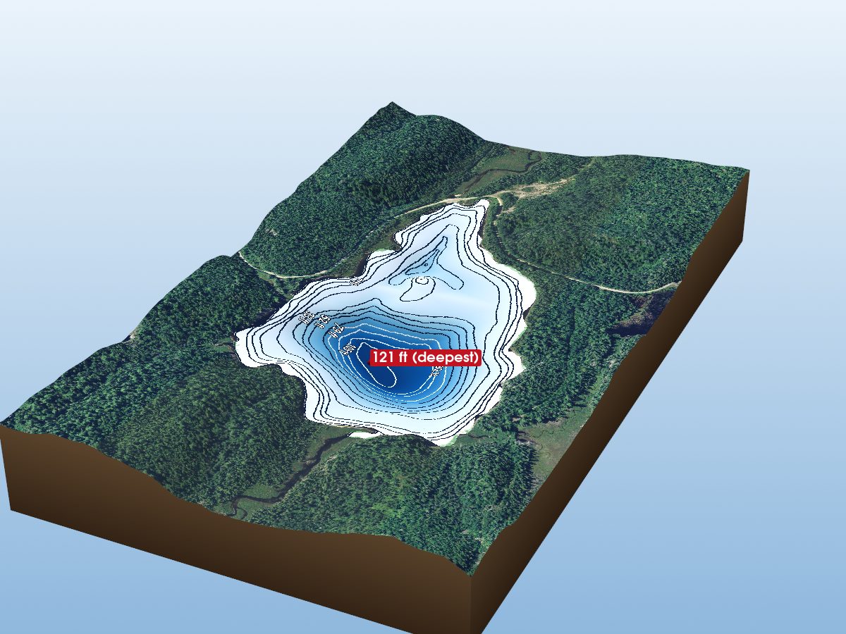 Depth map of Lineus Lake