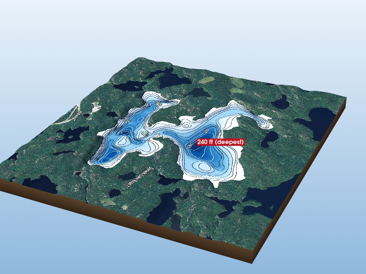Depth map of Linklater Lake