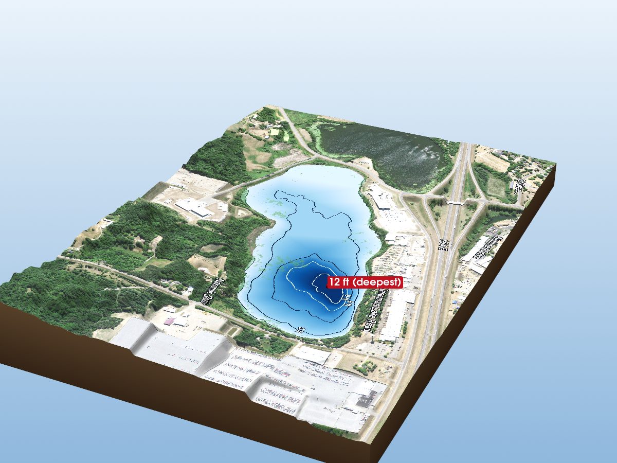 Depth map of Linneman Lake