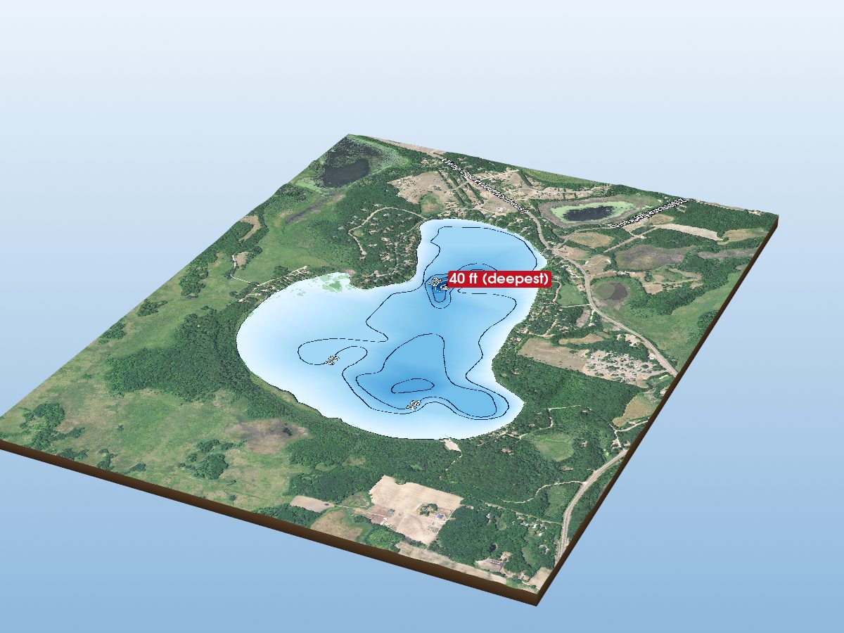 Depth map of Linwood Lake