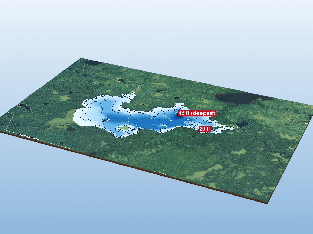 Depth map of Little Abitibi Lake