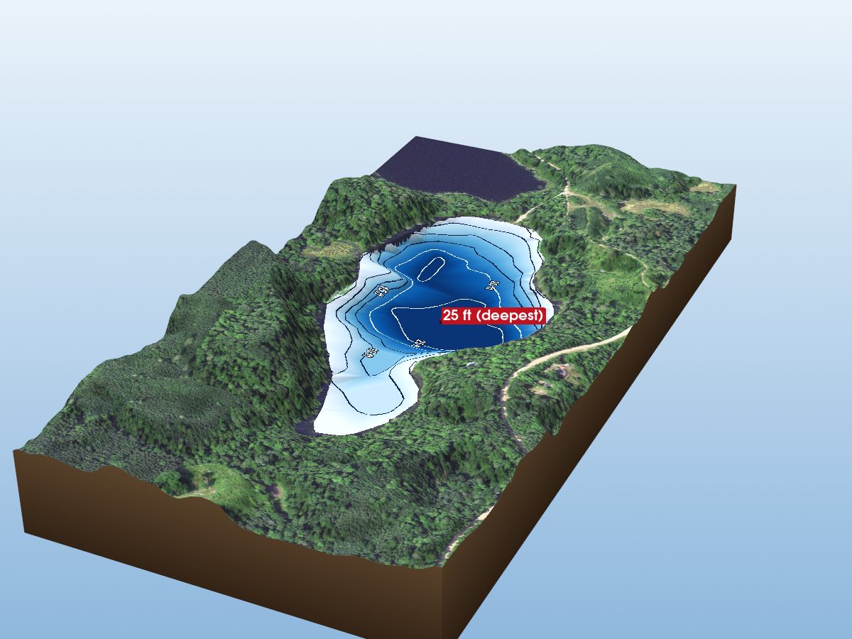 Depth map of Little Andrus Lake