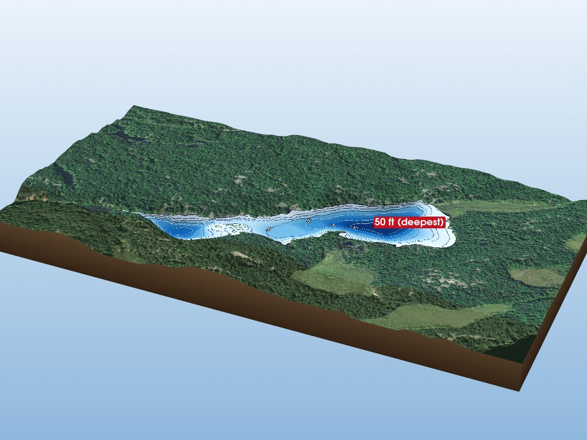 Depth map of Little Anstruther Lake