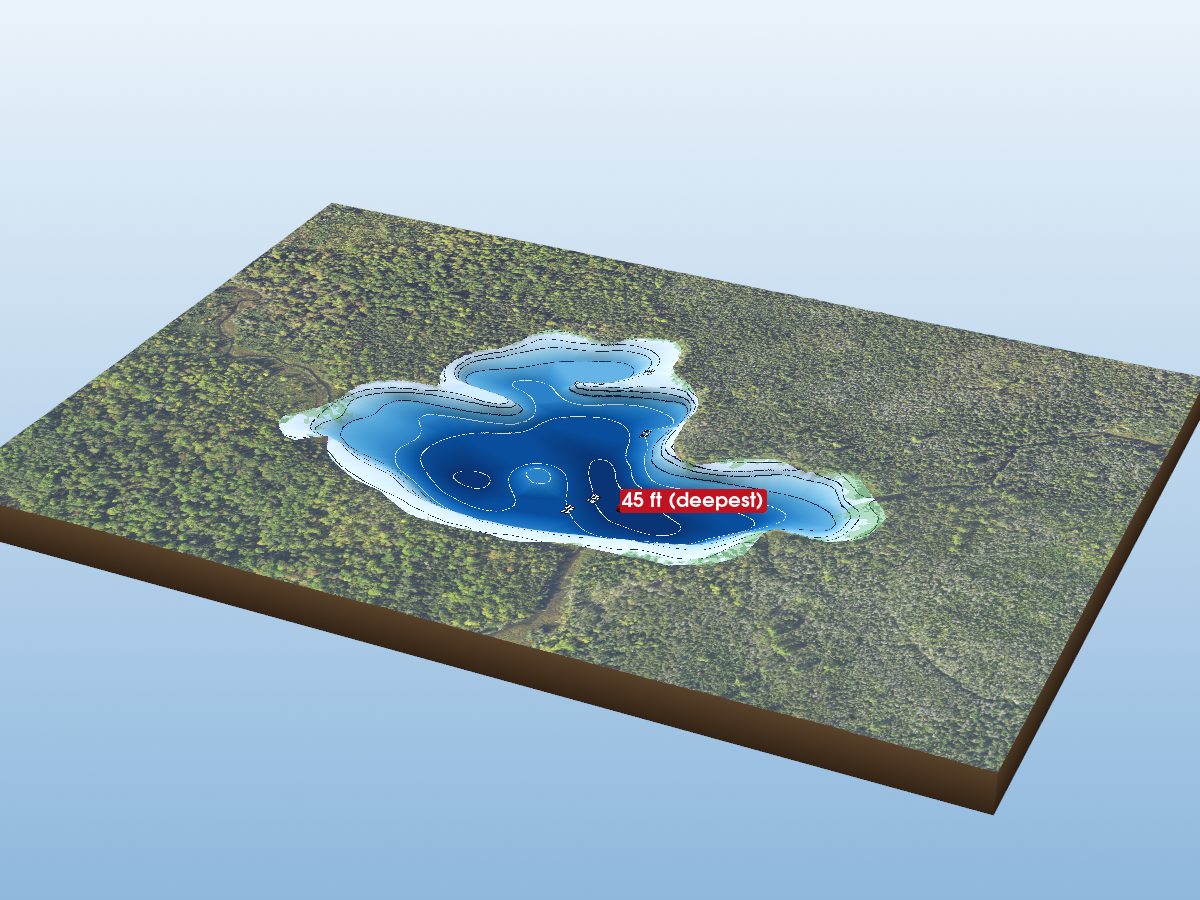 Depth map of Little Au Sable Lake