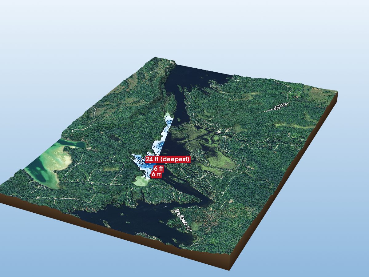 Depth map of Little Bald Lake