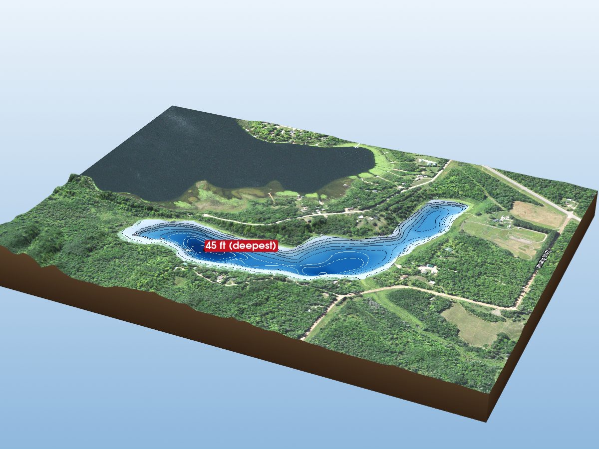 Depth map of Little Ball Bluff Lake