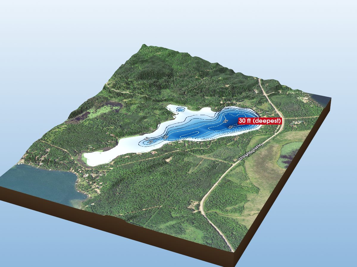 Depth map of Little Bass Lake