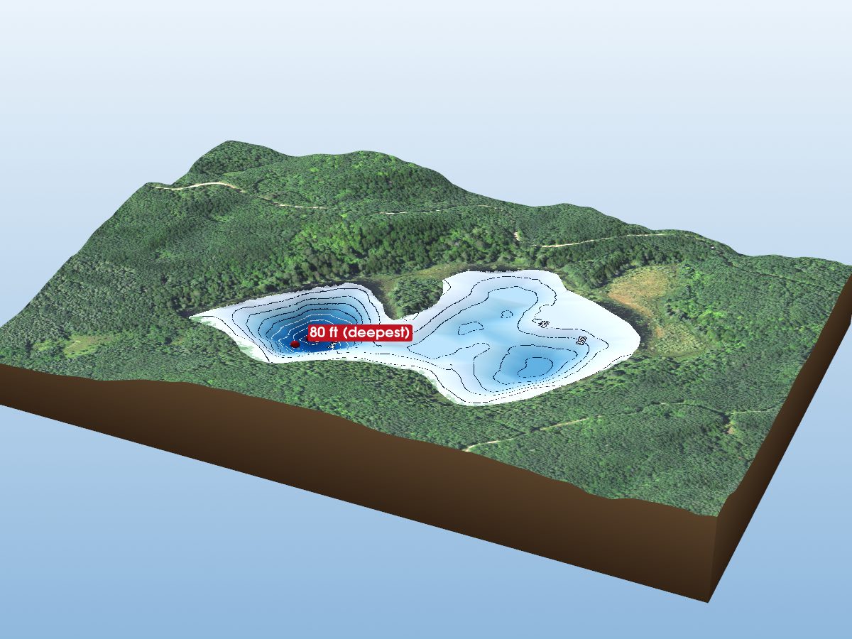 Depth map of Little Bass Lake