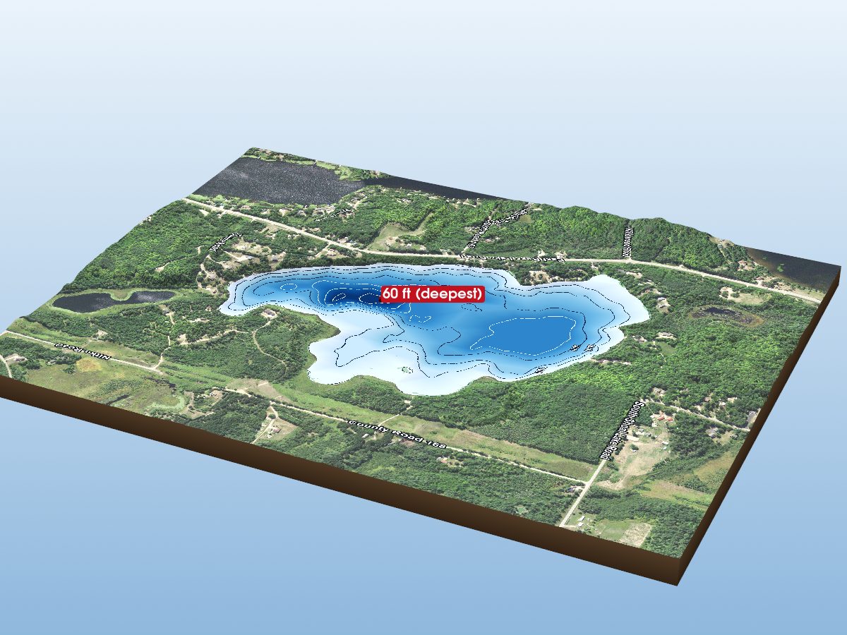 Depth map of Little Bass Lake