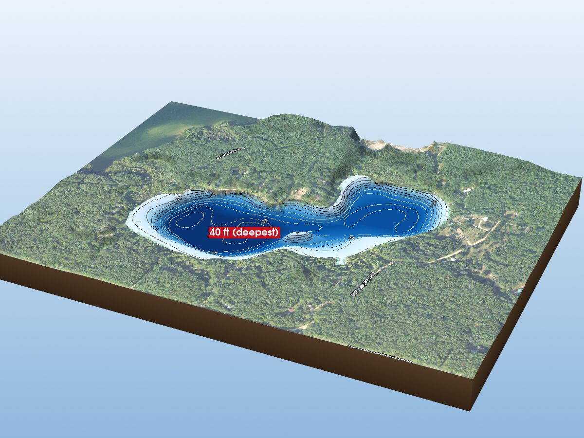 Depth map of Little Bass Lake