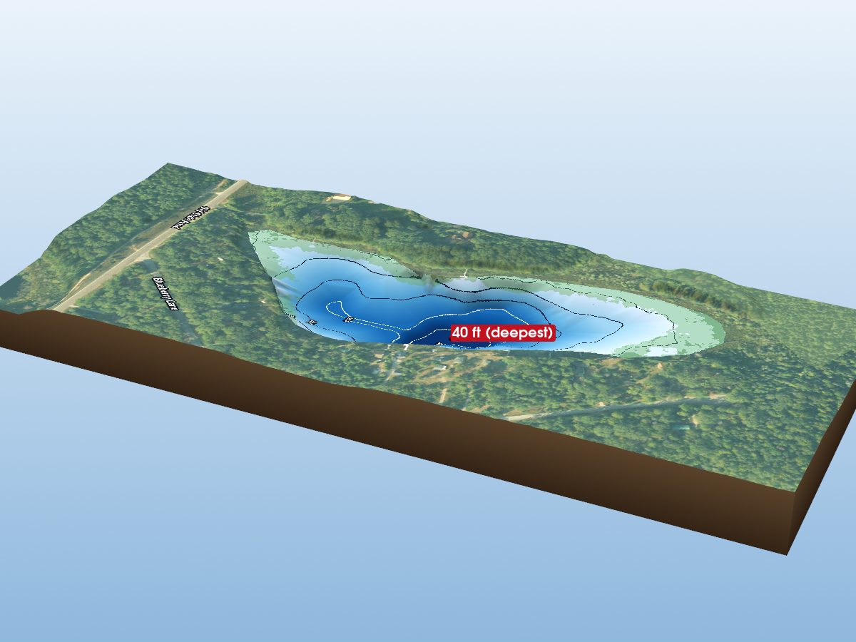 Depth map of Little Bass Lake