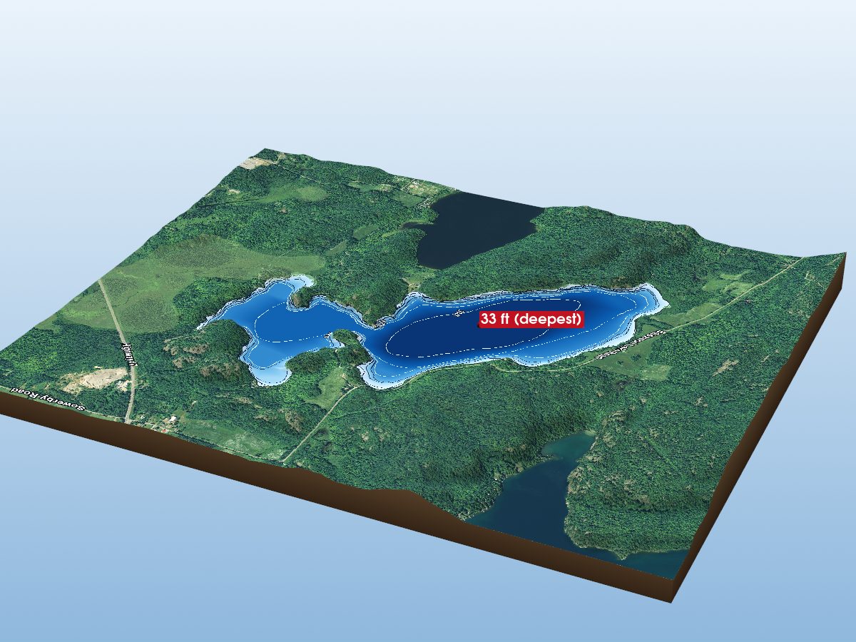 Depth map of Little Basswood Lake