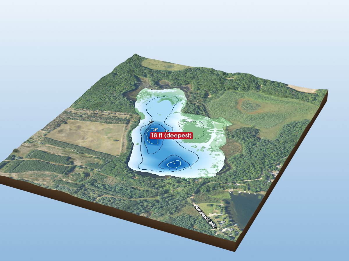 Depth map of Little Bear Lake