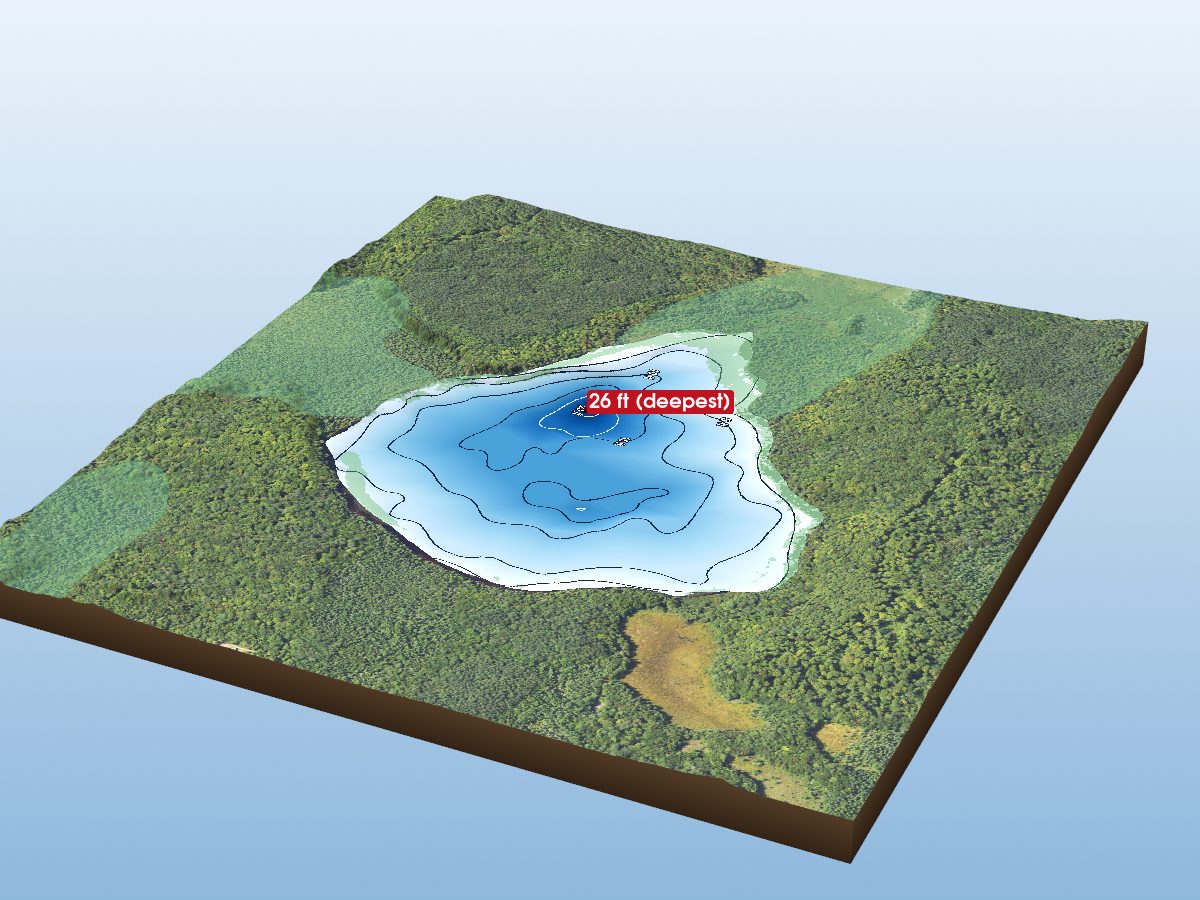 Depth map of Little Beatons Lake