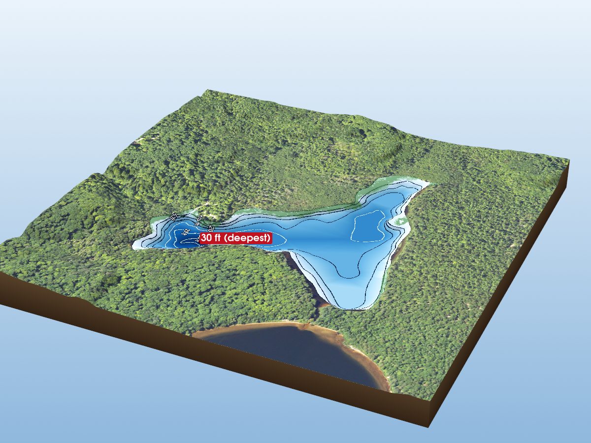 Depth map of Little Beaver Lake