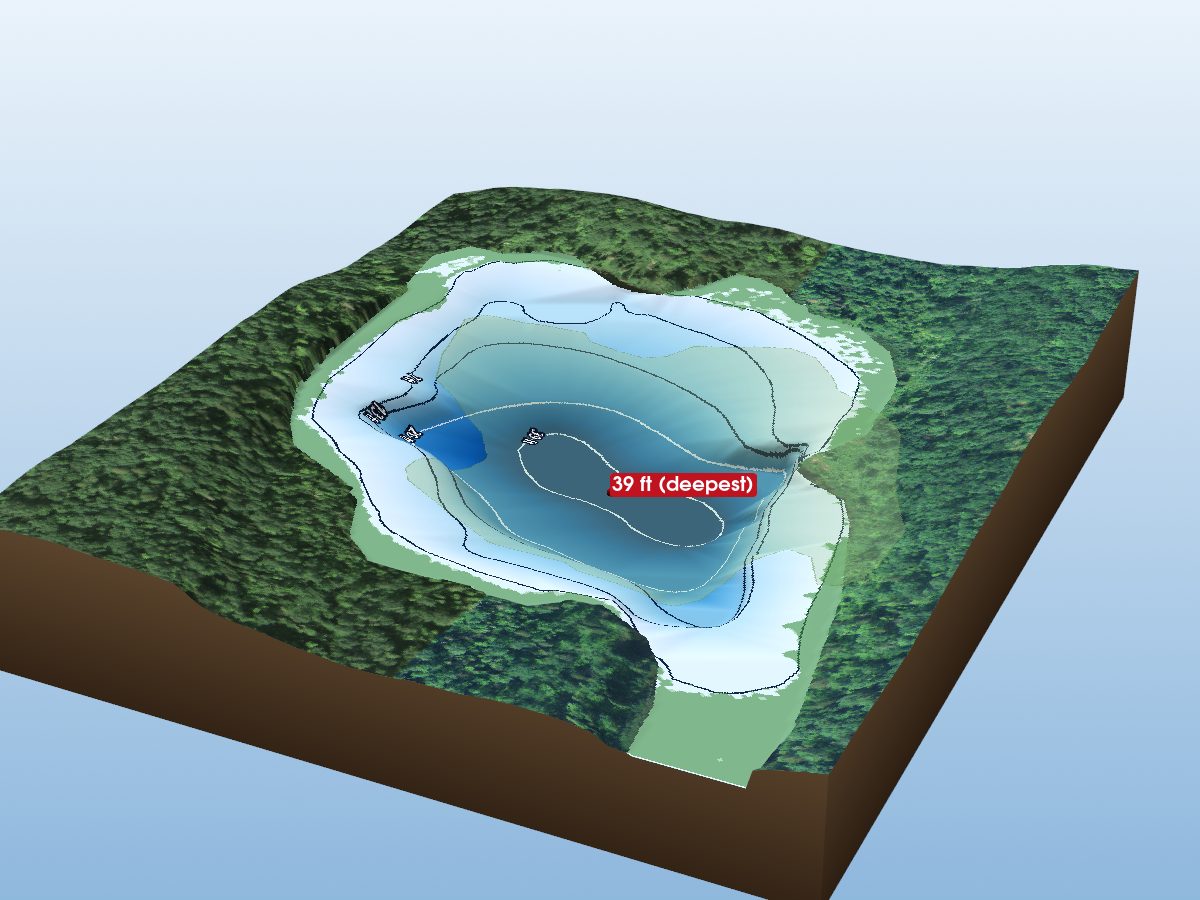 Depth map of Little Beaver Lake