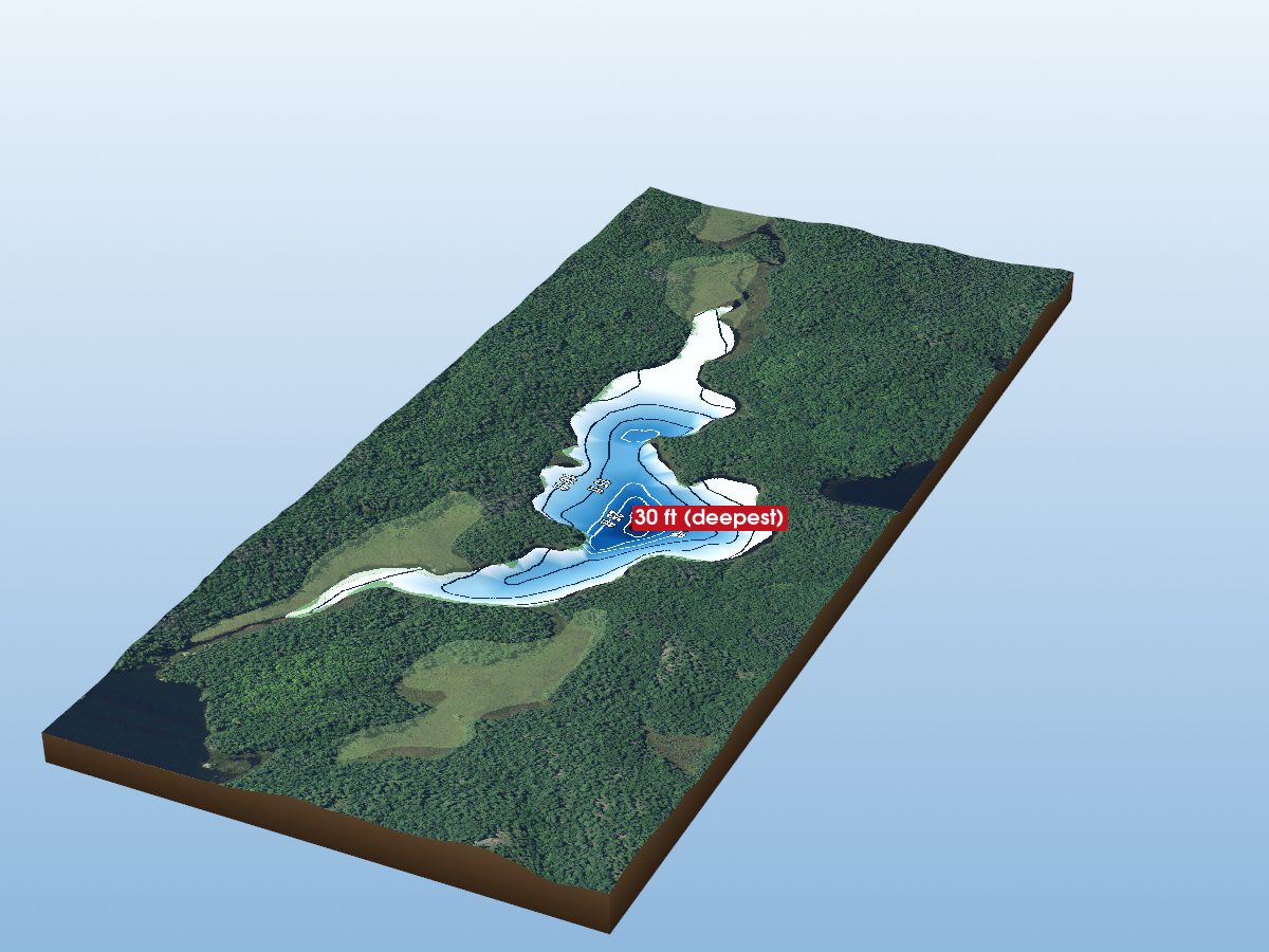 Depth map of Little Bell Lake
