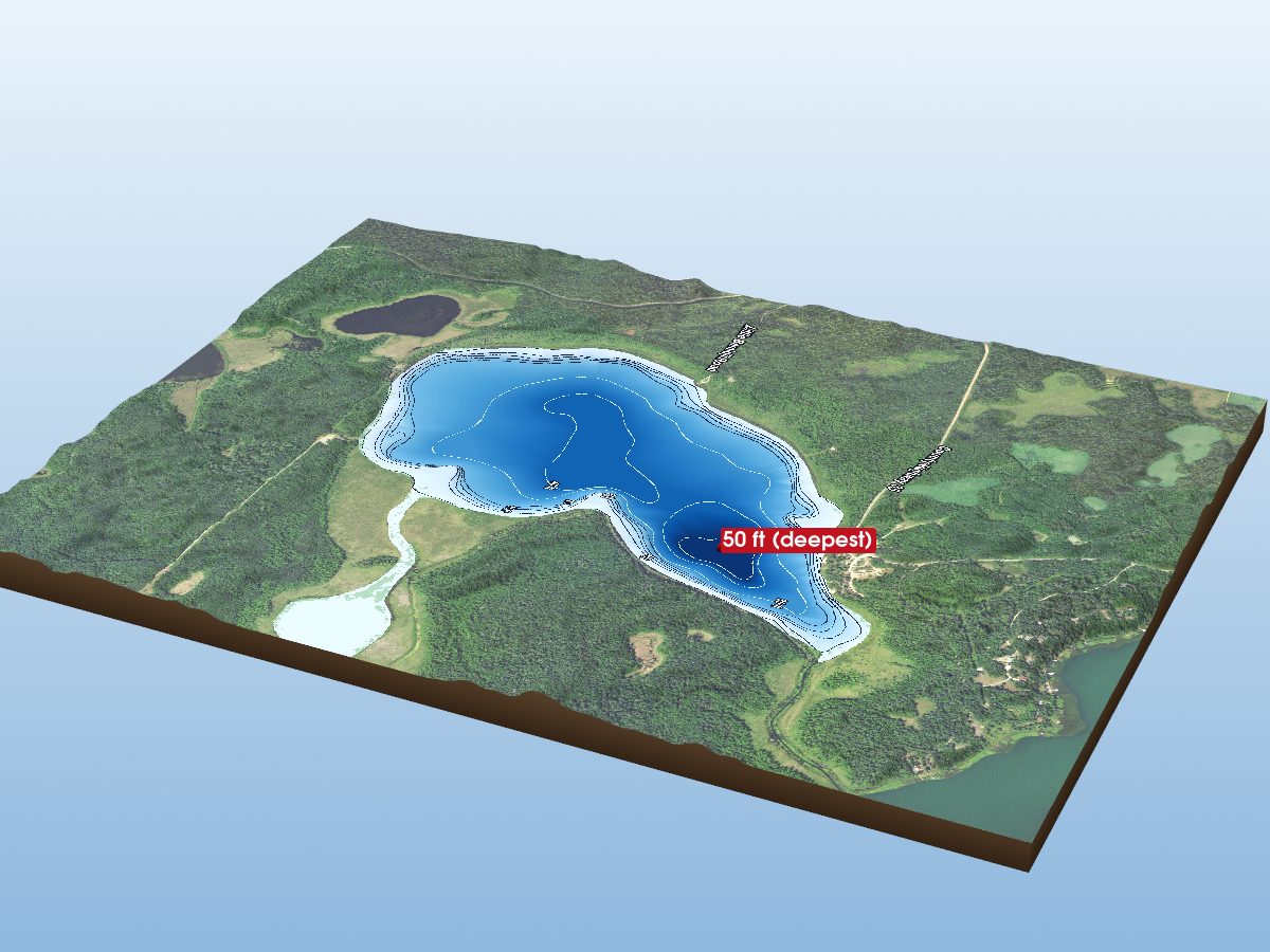 Depth map of Little Bemidji Lake