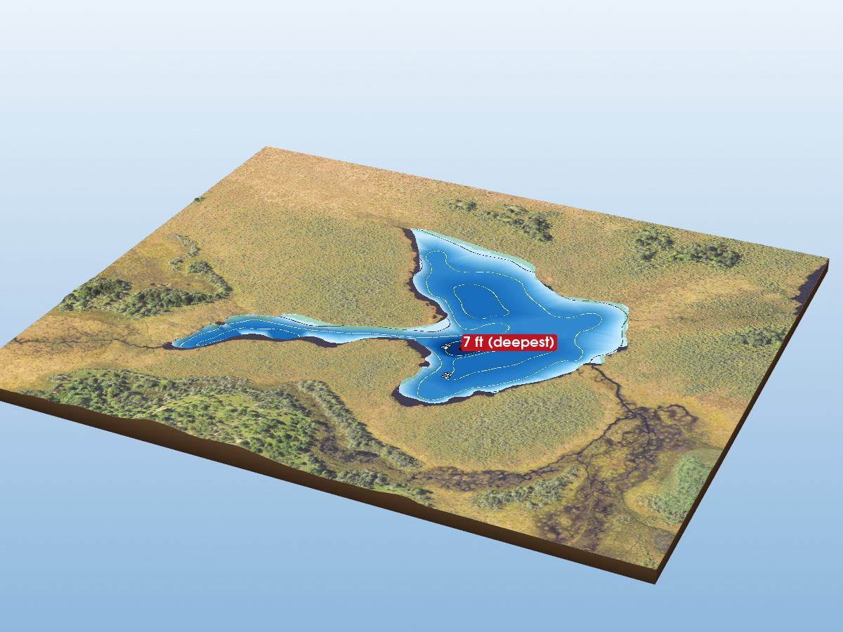 Depth map of Little Betchler Lake
