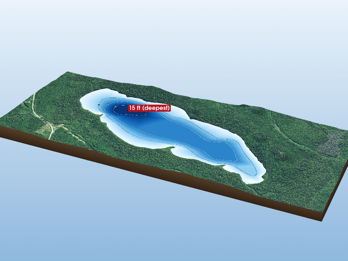 Depth map of Little Bicknell Lake