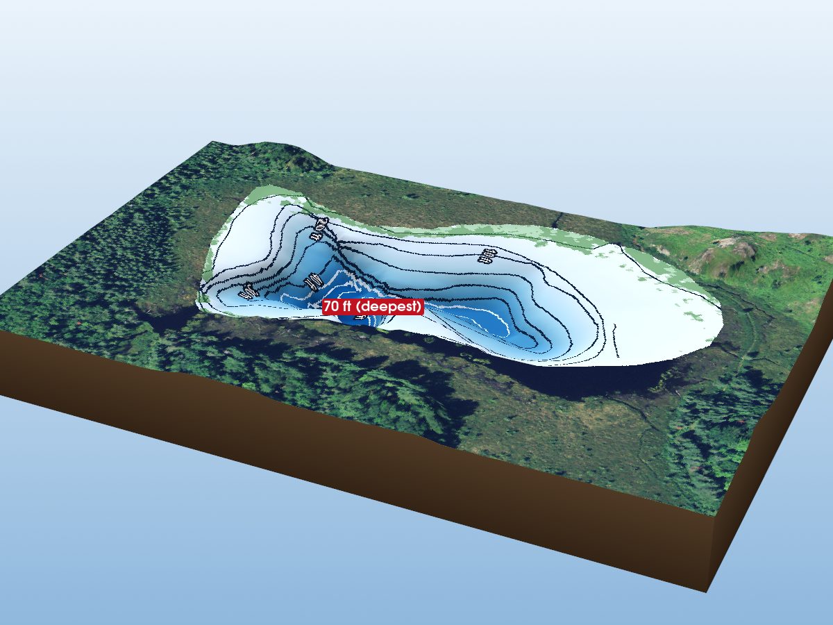 Depth map of Little Birchy Lake