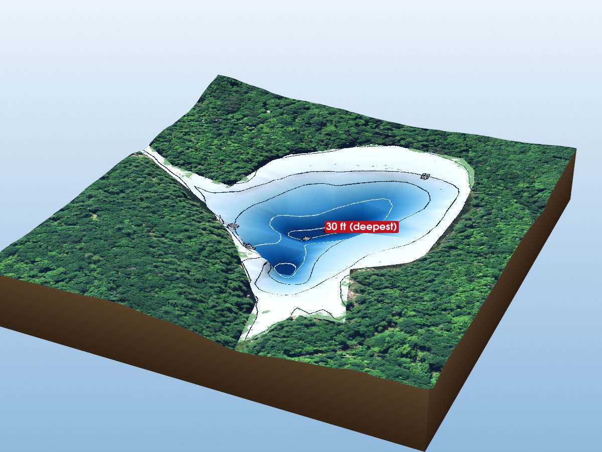 Depth map of Little Bob Lake