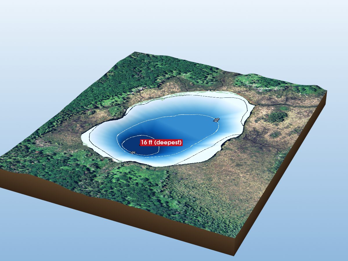 Depth map of Little Boy Lake