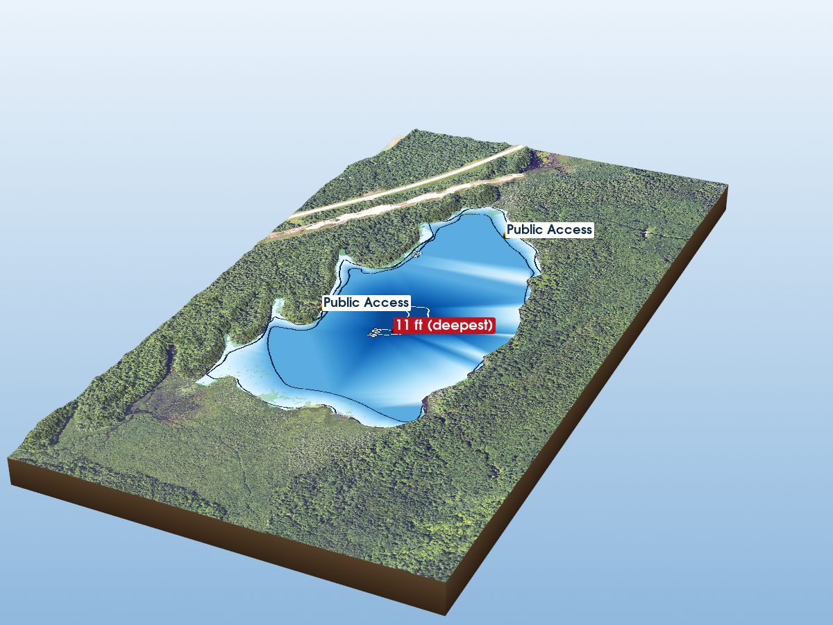 Depth map of Little Brevoort Lake