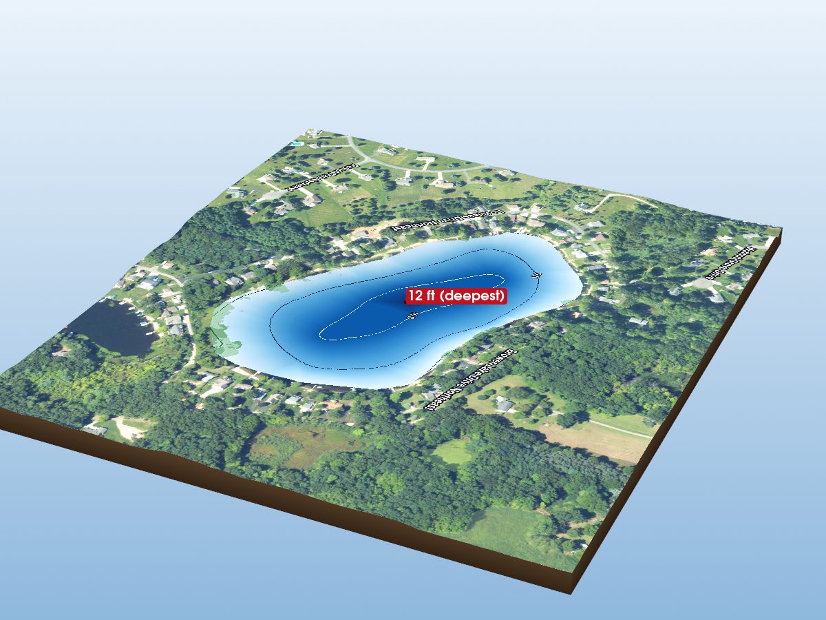 Depth map of Little Brower Lake