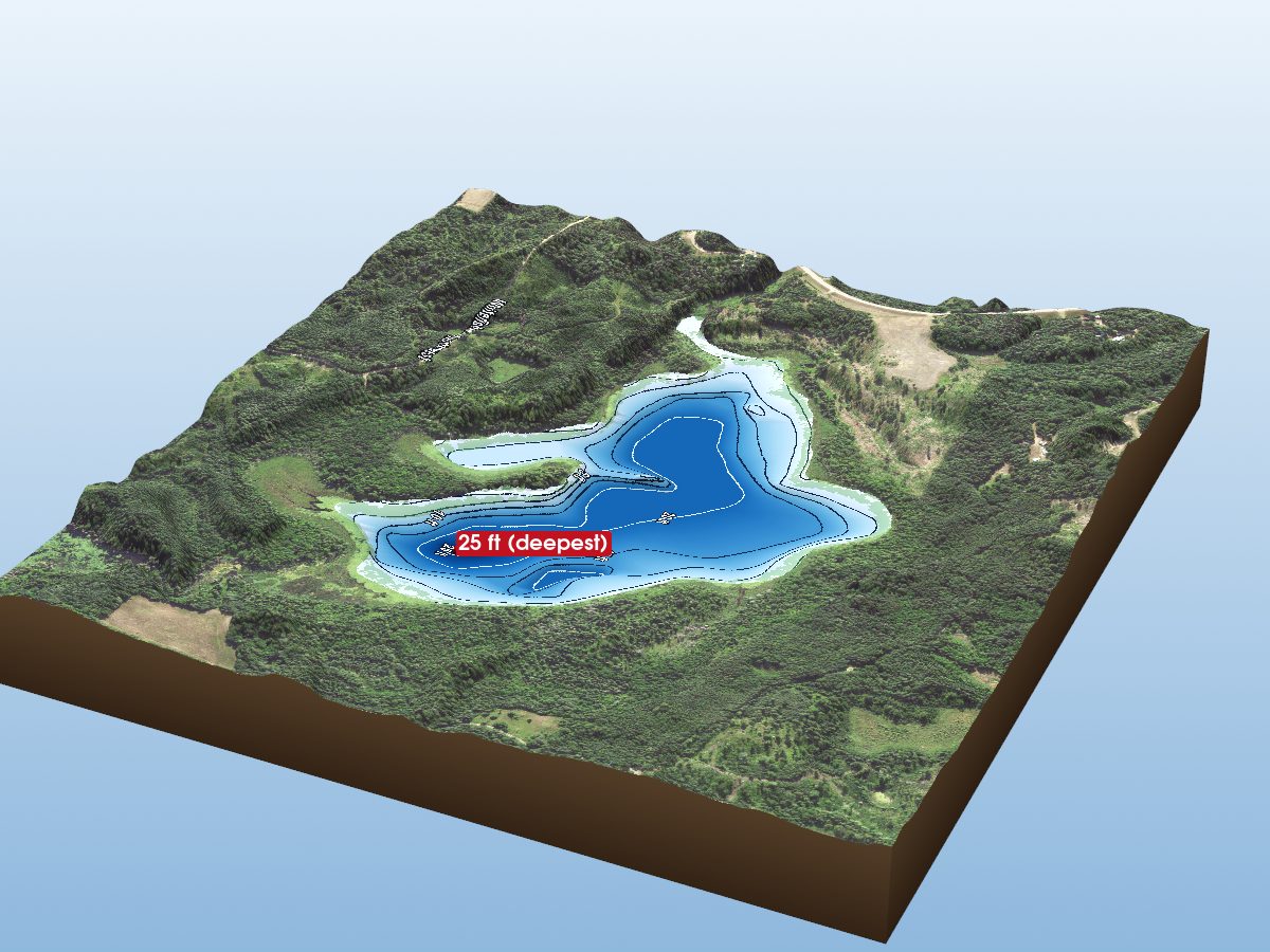 Depth map of Little Buzzle Lake