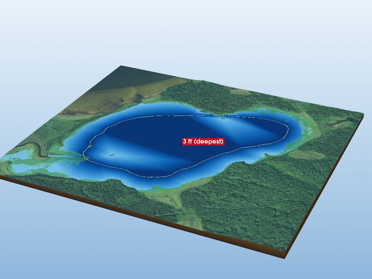 Depth map of Little Cameron Lake