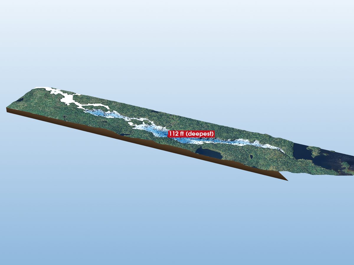 Depth map of Little Caribou Lake