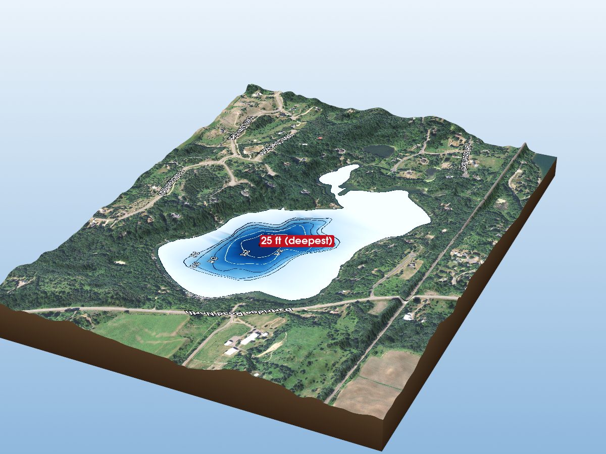 Depth map of Little Carnelian Lake