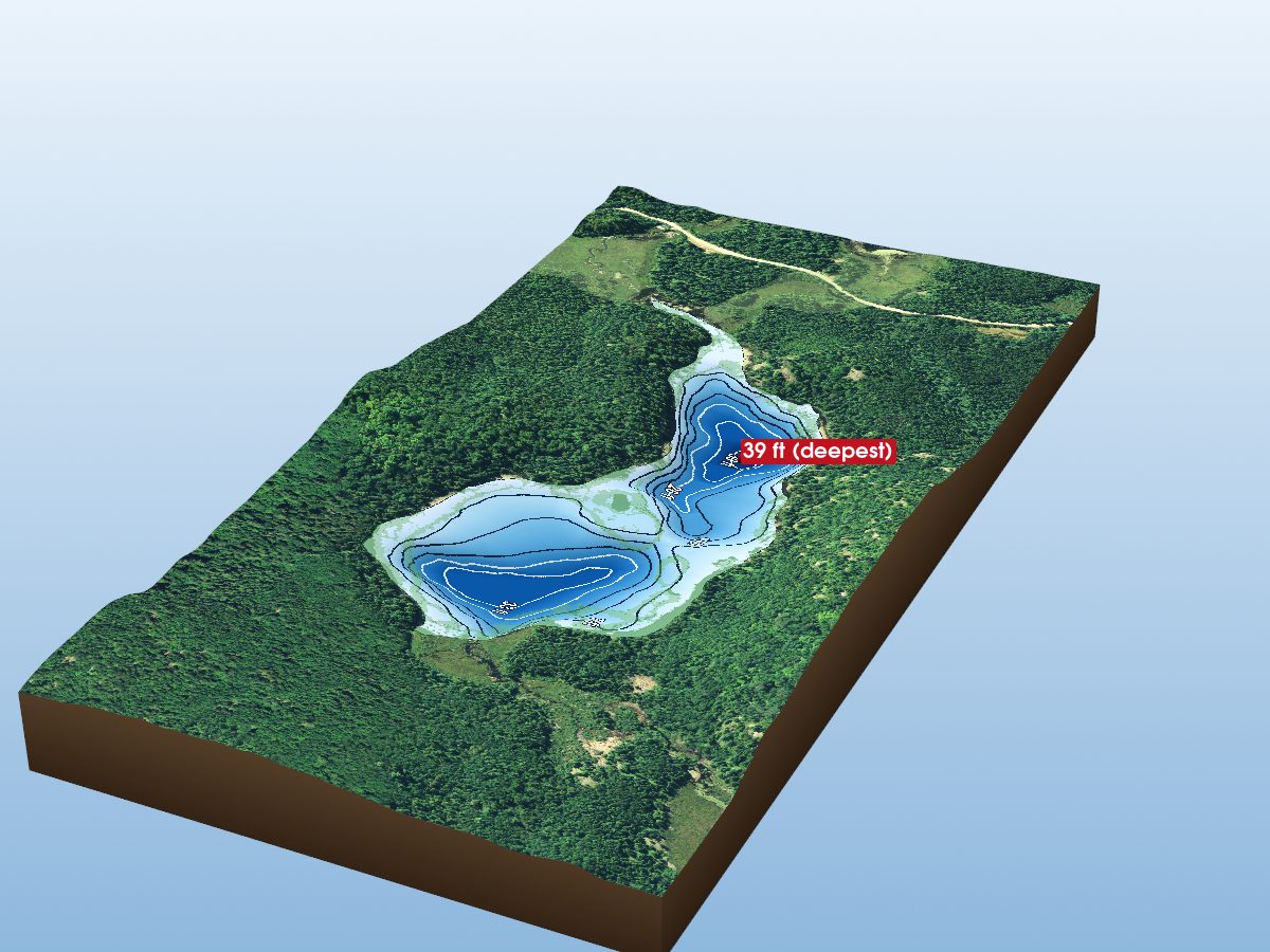 Depth map of Little Cedar Lake