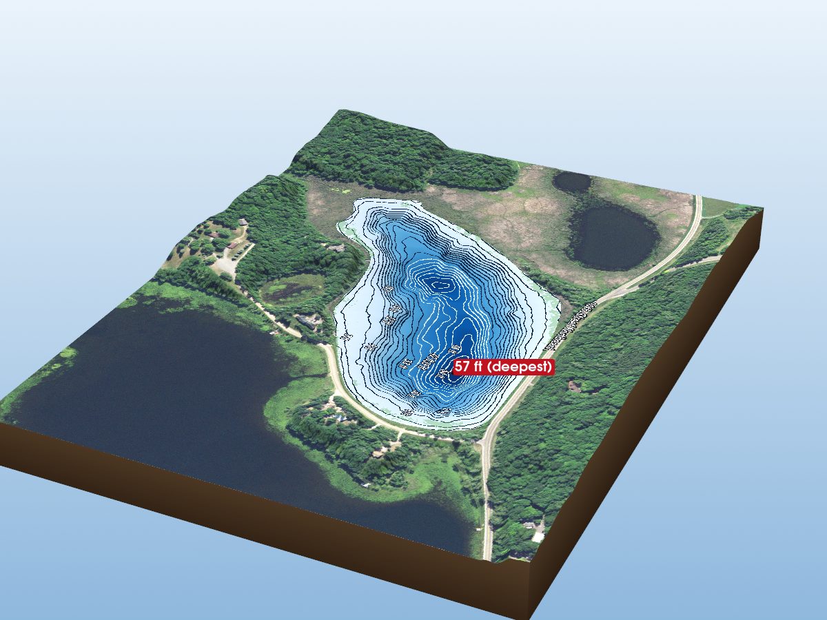 Depth map of Little Cedar Lake