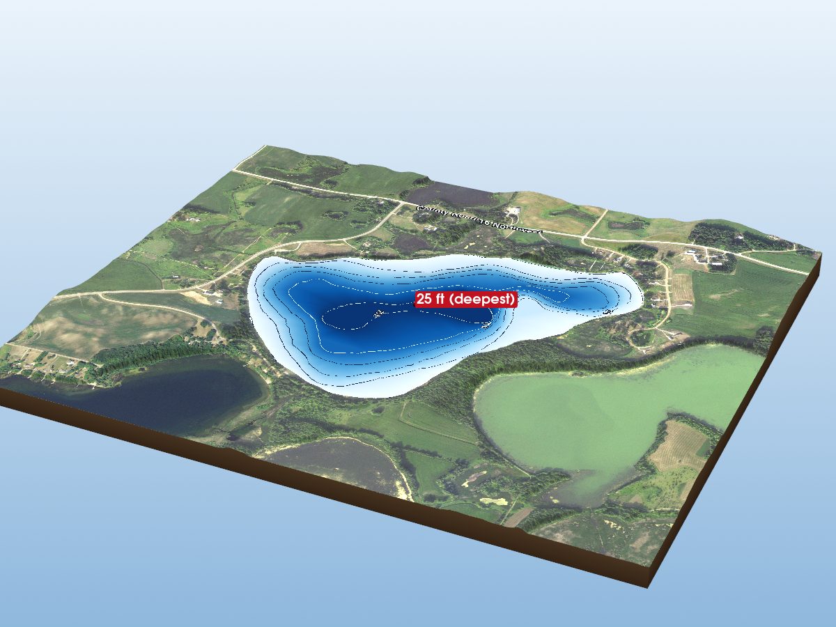 Depth map of Little Chippewa Lake