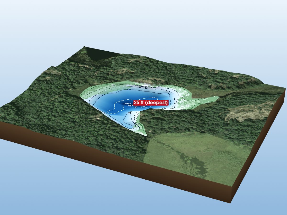 Depth map of Little Clanricarde Lake