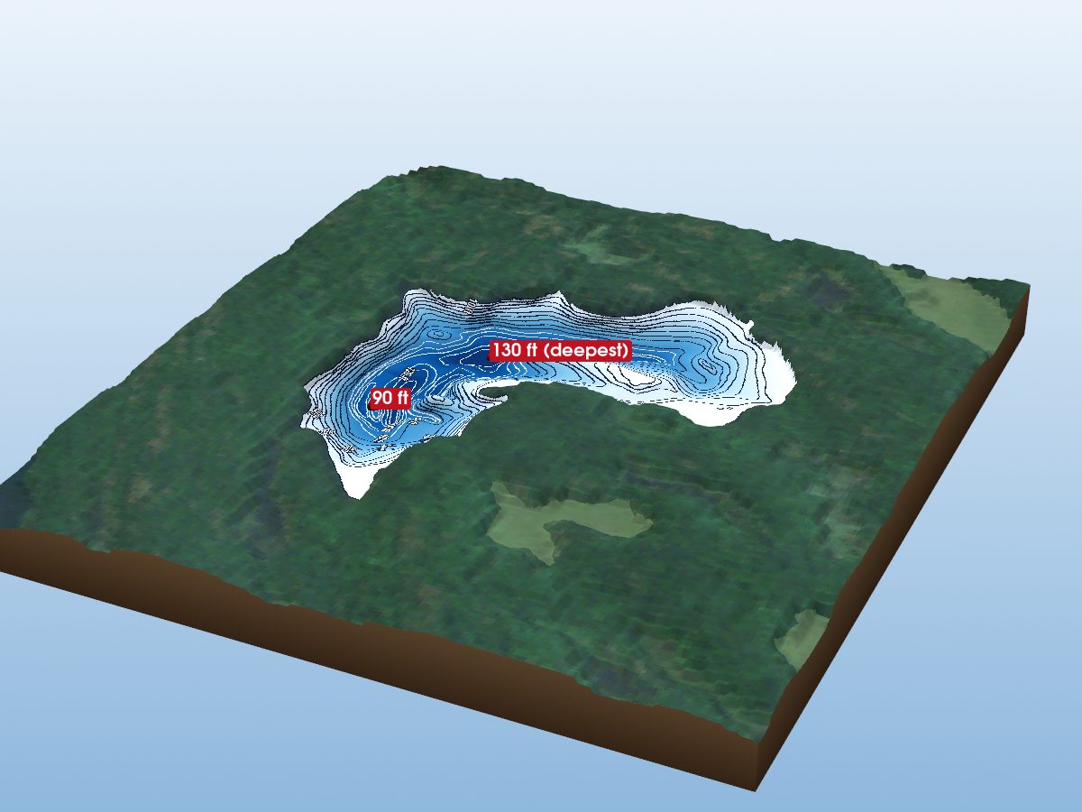 Depth map of Little Clear Lake