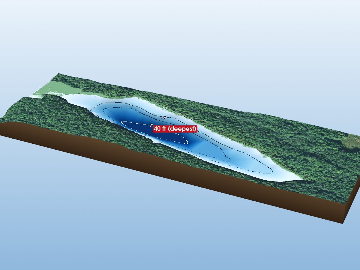 Depth map of Little Clear Lake