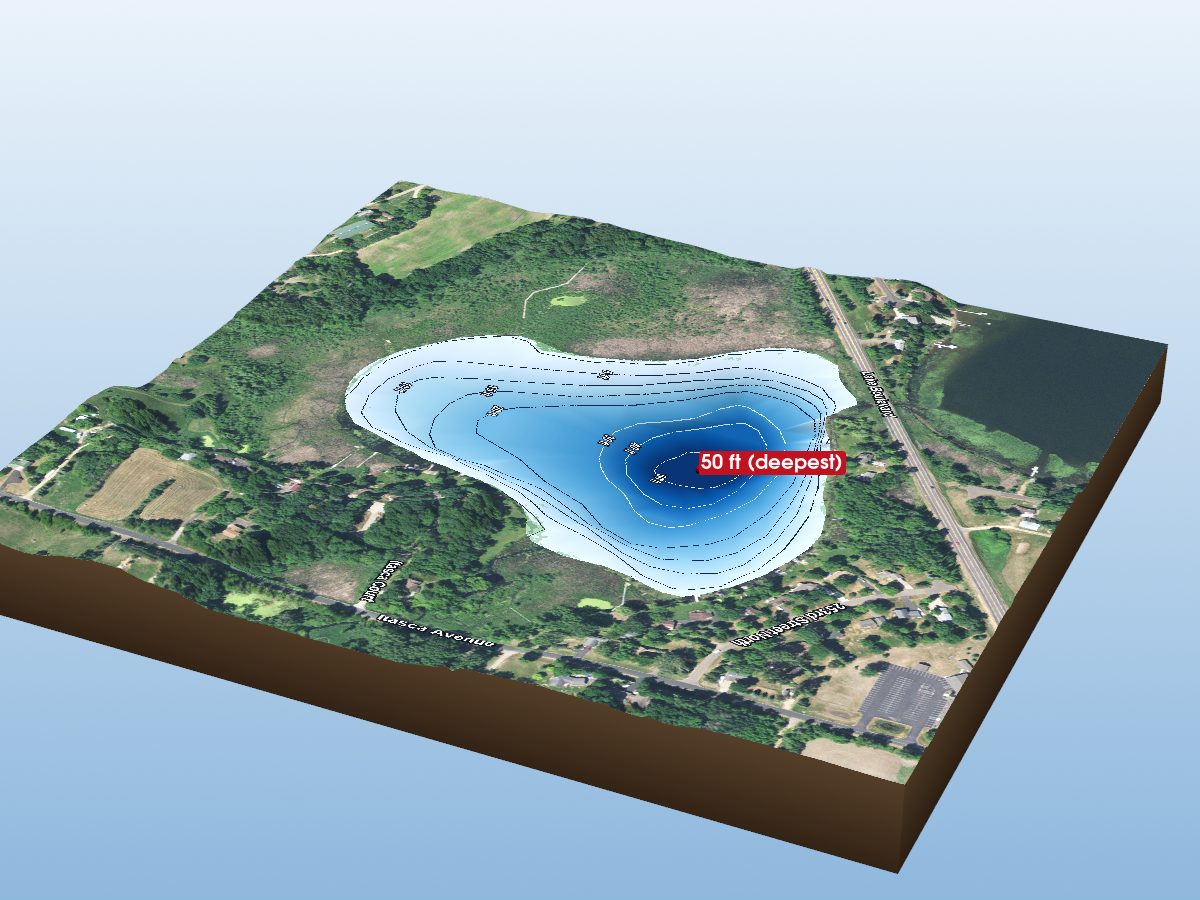 Depth map of Little Comfort Lake