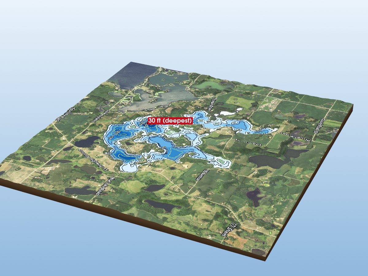 Depth map of Little Cormorant Lake