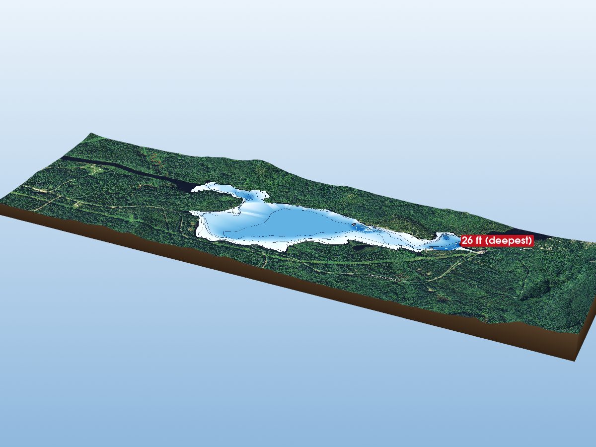 Depth map of Little Dog Lake