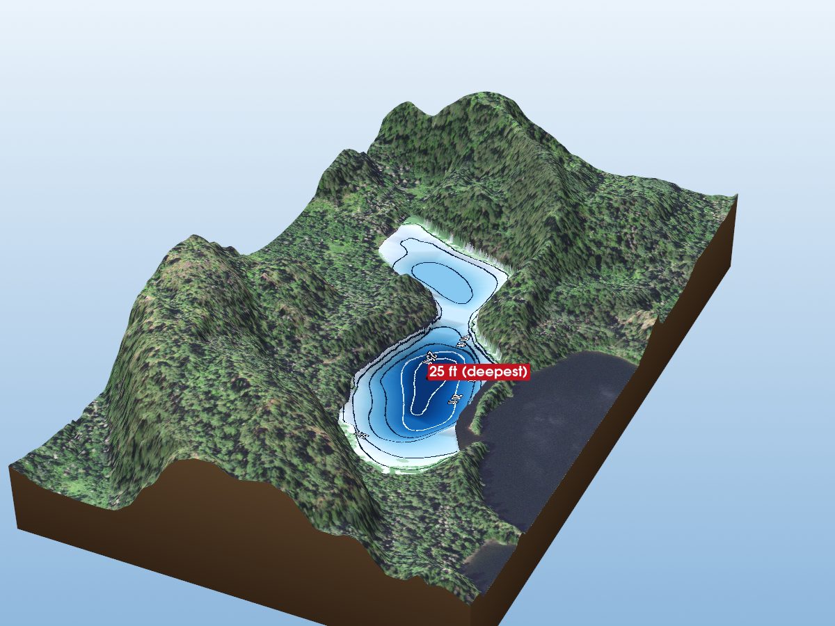 Depth map of Little Dry Lake